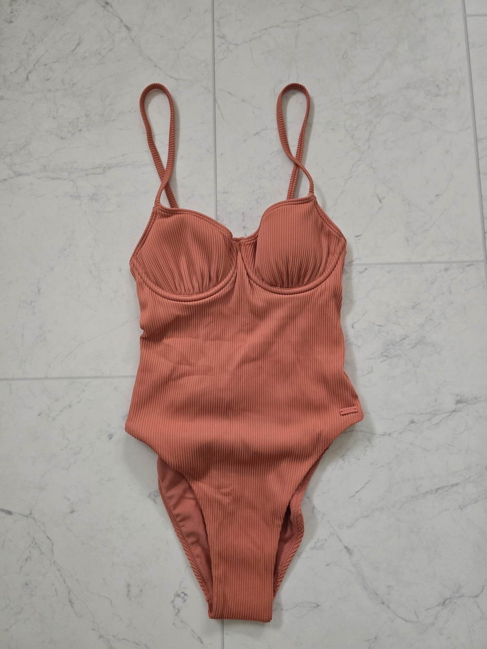Roxy Ribbed 'Love The Muse' One-Piece Swimsuit in Terracotta